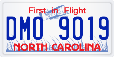 NC license plate DMO9019