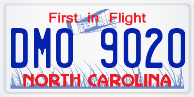 NC license plate DMO9020