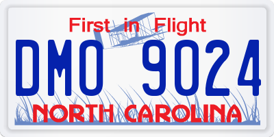 NC license plate DMO9024