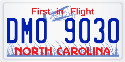NC license plate DMO9030