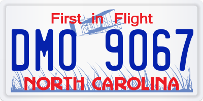 NC license plate DMO9067