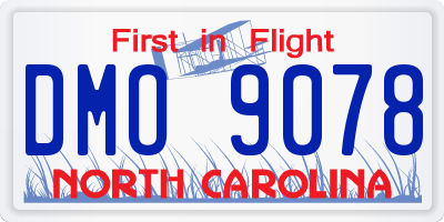 NC license plate DMO9078