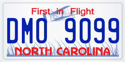 NC license plate DMO9099