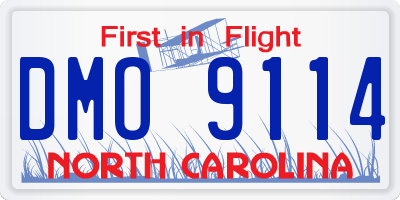 NC license plate DMO9114