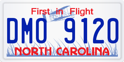 NC license plate DMO9120