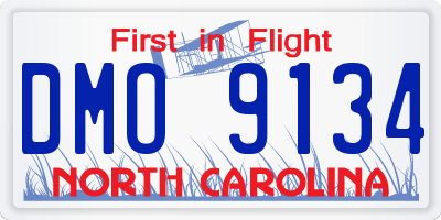 NC license plate DMO9134