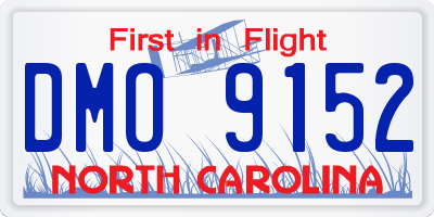 NC license plate DMO9152