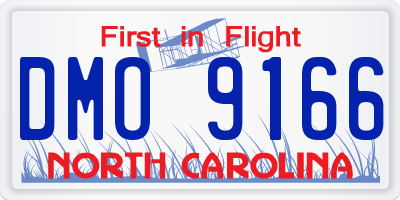 NC license plate DMO9166