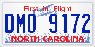 NC license plate DMO9172