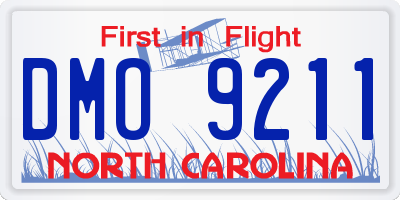 NC license plate DMO9211