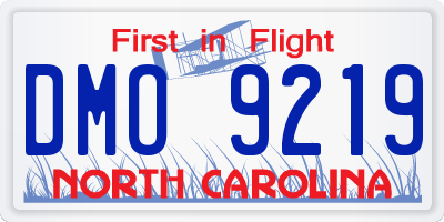 NC license plate DMO9219