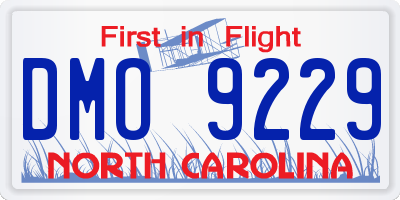NC license plate DMO9229