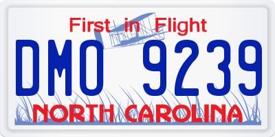 NC license plate DMO9239