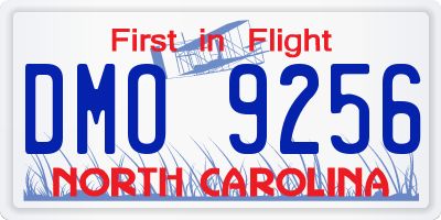 NC license plate DMO9256