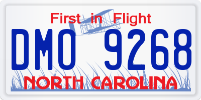 NC license plate DMO9268