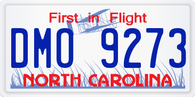 NC license plate DMO9273