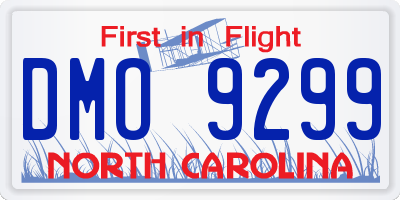 NC license plate DMO9299