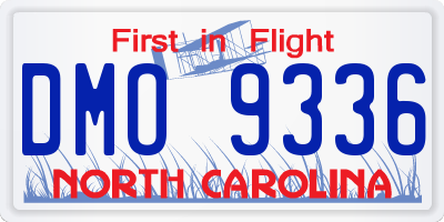 NC license plate DMO9336