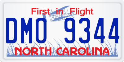 NC license plate DMO9344