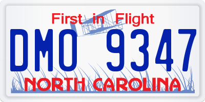 NC license plate DMO9347