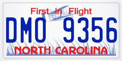 NC license plate DMO9356