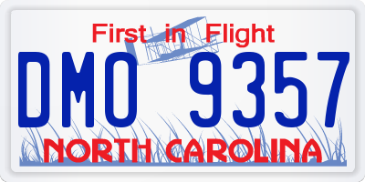 NC license plate DMO9357