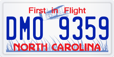 NC license plate DMO9359
