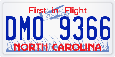 NC license plate DMO9366