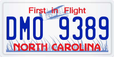 NC license plate DMO9389