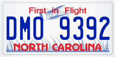 NC license plate DMO9392