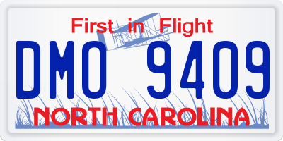 NC license plate DMO9409