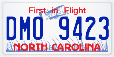 NC license plate DMO9423