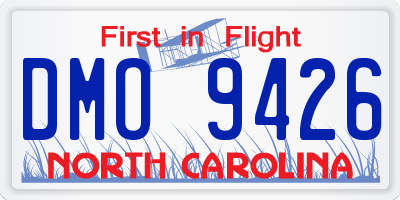 NC license plate DMO9426