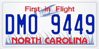 NC license plate DMO9449