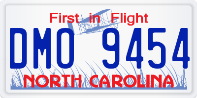NC license plate DMO9454