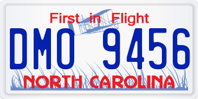 NC license plate DMO9456
