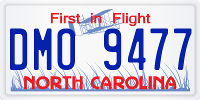 NC license plate DMO9477