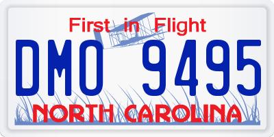 NC license plate DMO9495
