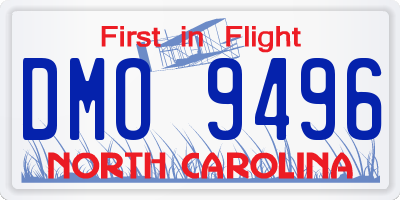 NC license plate DMO9496