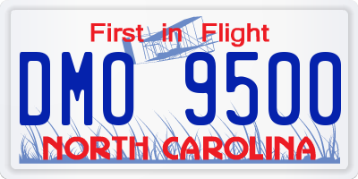 NC license plate DMO9500