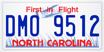 NC license plate DMO9512