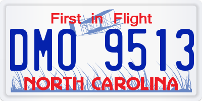 NC license plate DMO9513