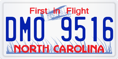 NC license plate DMO9516