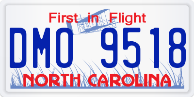 NC license plate DMO9518