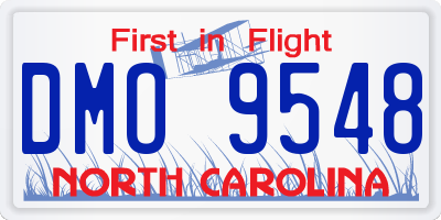 NC license plate DMO9548