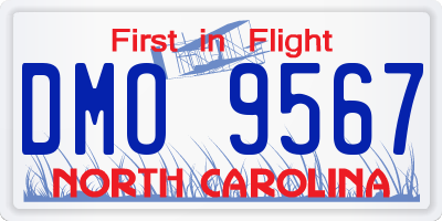 NC license plate DMO9567