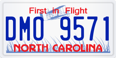 NC license plate DMO9571