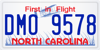 NC license plate DMO9578