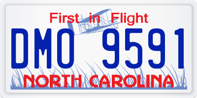 NC license plate DMO9591