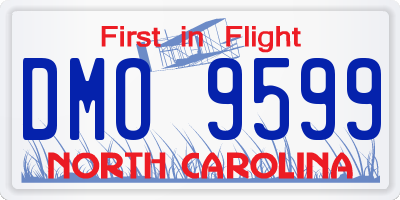NC license plate DMO9599